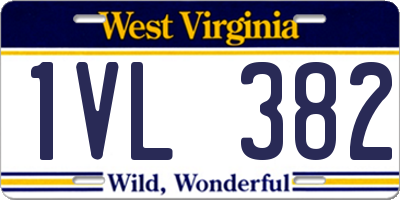 WV license plate 1VL382