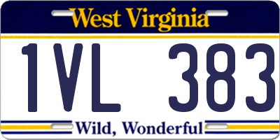 WV license plate 1VL383