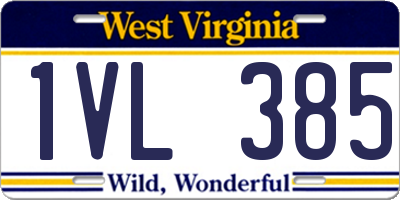 WV license plate 1VL385