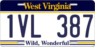 WV license plate 1VL387