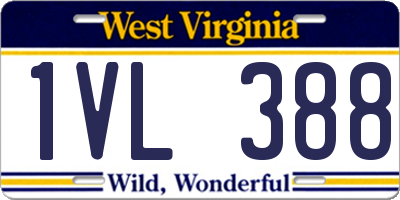 WV license plate 1VL388