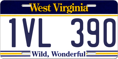 WV license plate 1VL390
