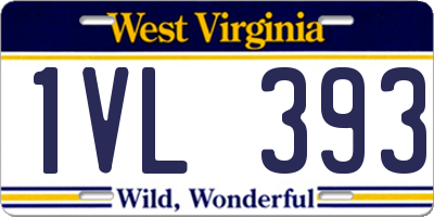 WV license plate 1VL393
