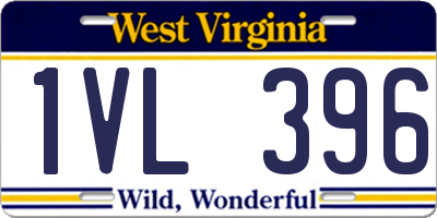 WV license plate 1VL396