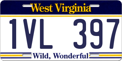 WV license plate 1VL397