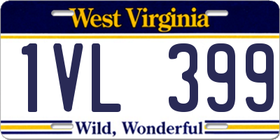 WV license plate 1VL399