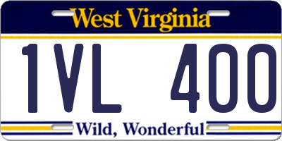 WV license plate 1VL400