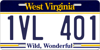 WV license plate 1VL401