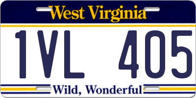 WV license plate 1VL405