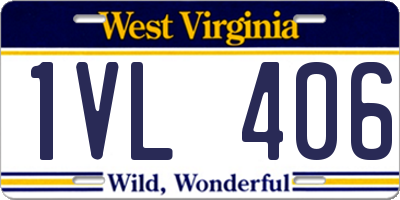 WV license plate 1VL406