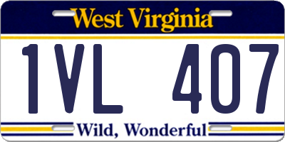 WV license plate 1VL407