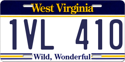 WV license plate 1VL410
