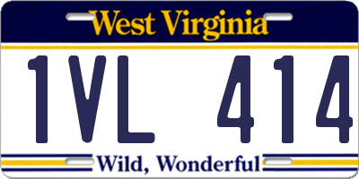 WV license plate 1VL414