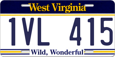 WV license plate 1VL415