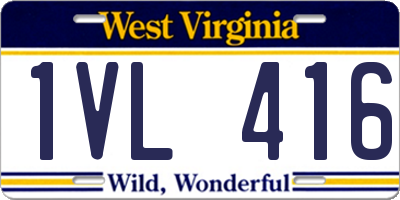 WV license plate 1VL416