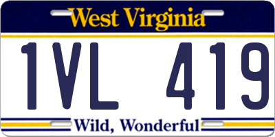 WV license plate 1VL419