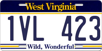 WV license plate 1VL423