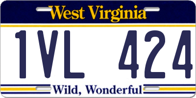 WV license plate 1VL424