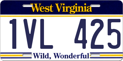 WV license plate 1VL425