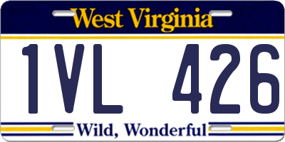 WV license plate 1VL426