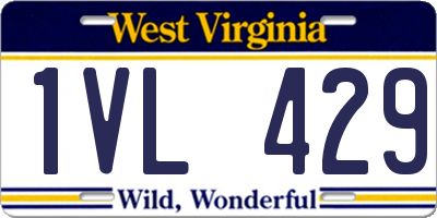 WV license plate 1VL429