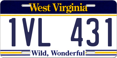 WV license plate 1VL431