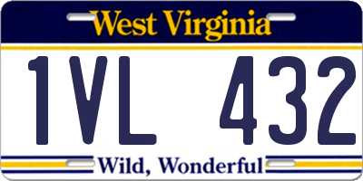 WV license plate 1VL432