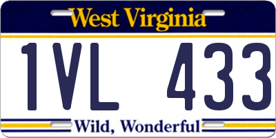 WV license plate 1VL433