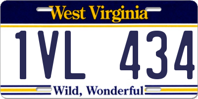 WV license plate 1VL434