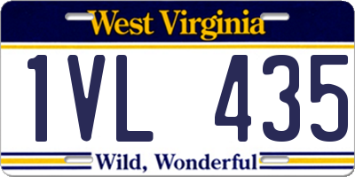 WV license plate 1VL435
