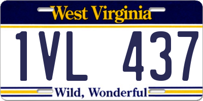 WV license plate 1VL437