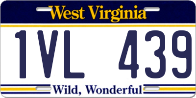 WV license plate 1VL439