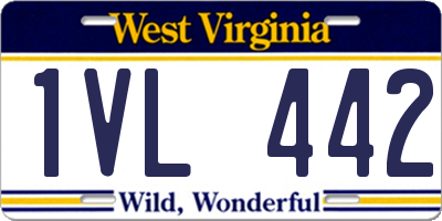 WV license plate 1VL442