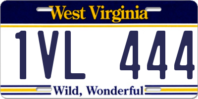 WV license plate 1VL444