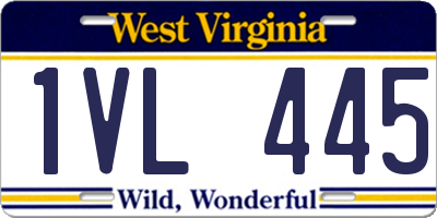 WV license plate 1VL445