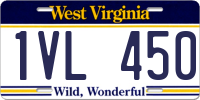 WV license plate 1VL450