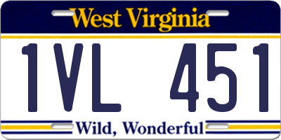 WV license plate 1VL451