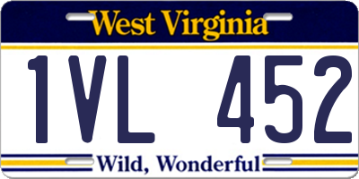 WV license plate 1VL452