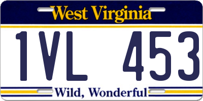 WV license plate 1VL453