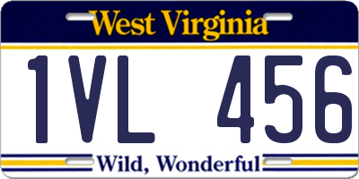 WV license plate 1VL456
