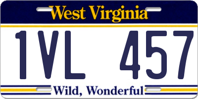 WV license plate 1VL457