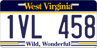 WV license plate 1VL458
