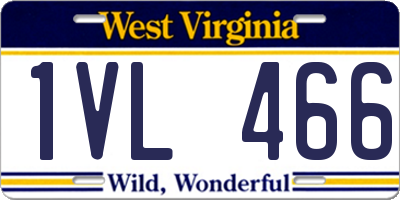 WV license plate 1VL466