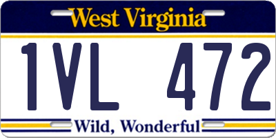 WV license plate 1VL472
