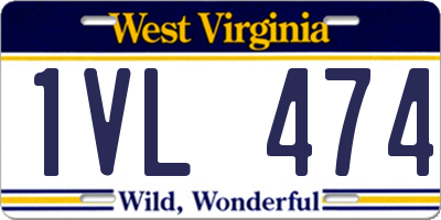 WV license plate 1VL474