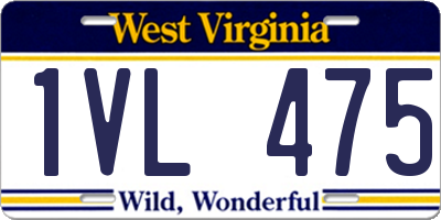 WV license plate 1VL475