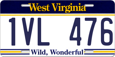 WV license plate 1VL476