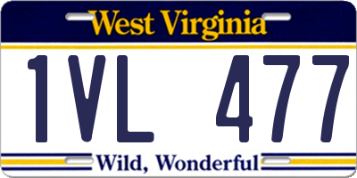 WV license plate 1VL477