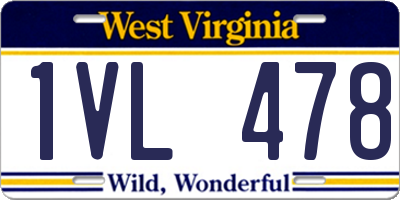 WV license plate 1VL478