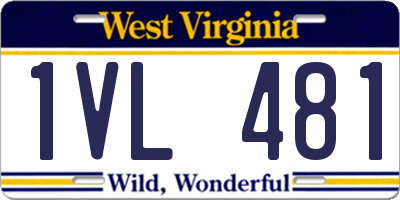 WV license plate 1VL481